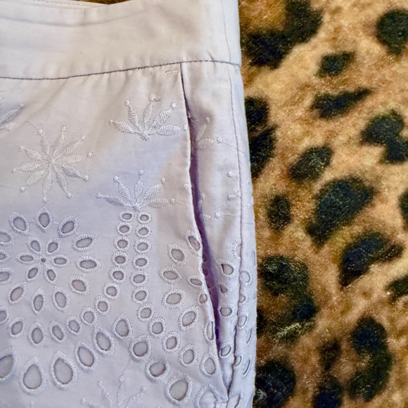 Ann Taylor Lavender Eyelet High Waist Shorts - Picture 5 of 6